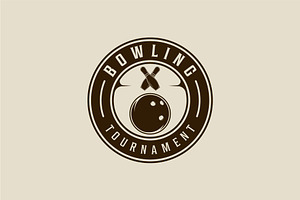 bowling sport emblem logo vintage, a Branding & Logo Template by zyxroun shop