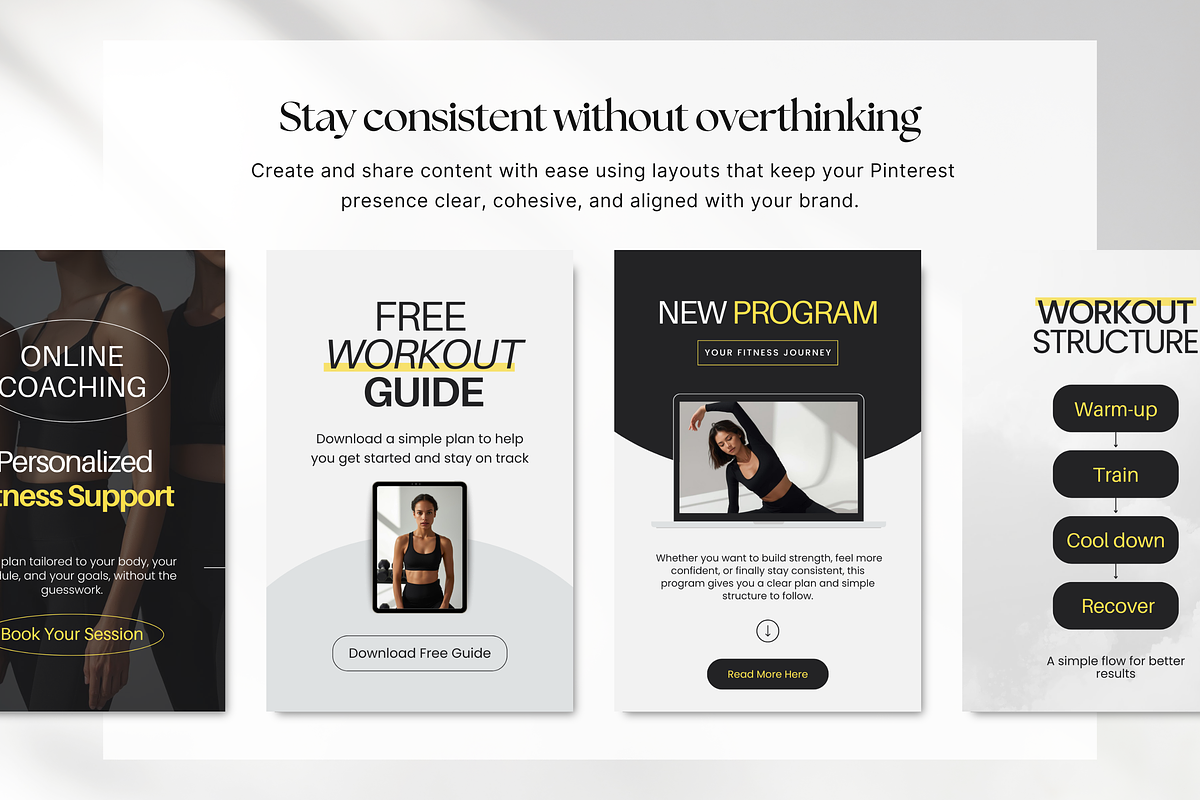 Fitness Pinterest Pin Templates, a Social Media Template by DigiPax (Photo 4 of 11)