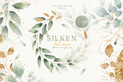 watercolour luxury foliage gold leaf, a Texture Illustration by January Bloom (Thumbnail 1 of 14)