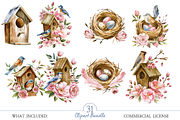 Watercolor Birds Clipart Collection, an Illustration by MockupWizard (Thumbnail 3 of 5)