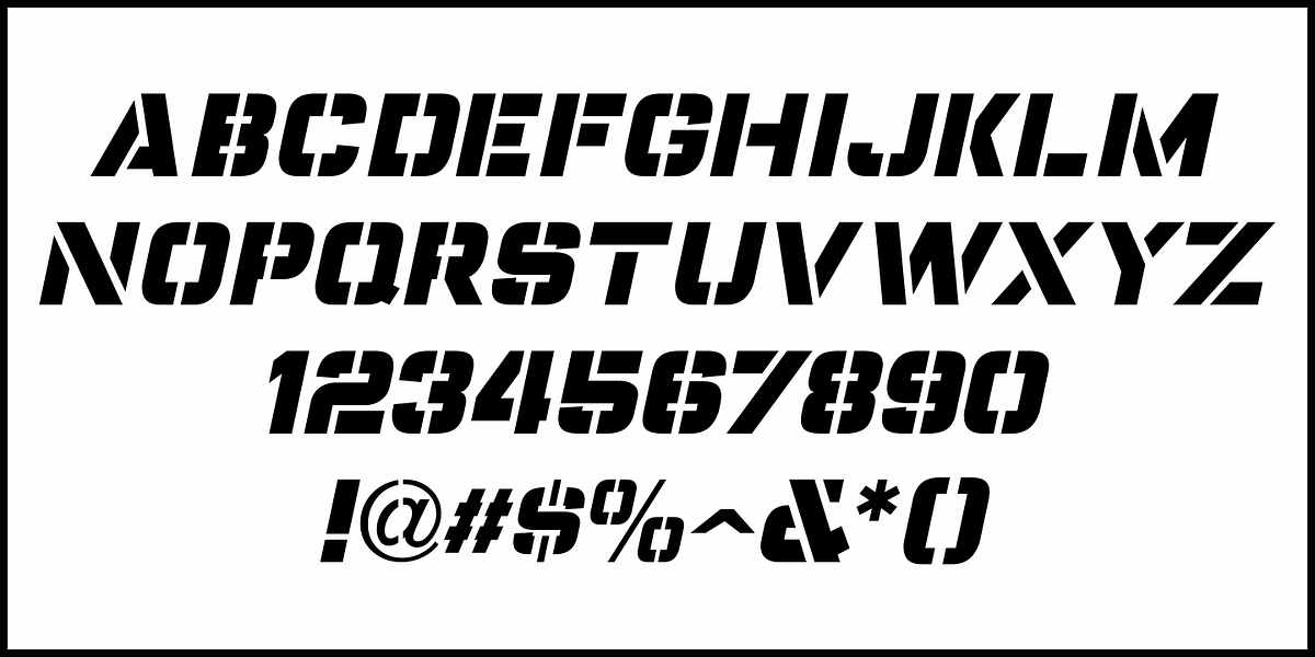 Stencil Label JNL, a Font by Jeff Levine Fonts (Photo 5 of 5)