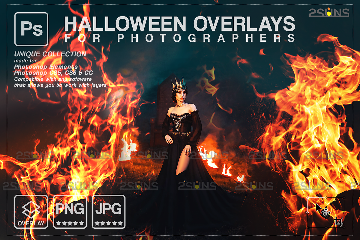 Fire Halloween Photoshop overlay, an Object Graphic by 2SUNS (Photo 1 of 9)