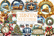 Christmas Polar Express Clipart PNG, an Illustration by SinaCreation (Thumbnail 1 of 7)