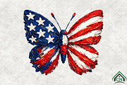 Brushstroke Patriotic Butterfly Png, an Illustration by Craft Nest (Thumbnail 2 of 6)