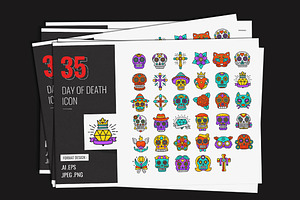 Day Of Death Icon Set, a Duotone Icon by shin_std