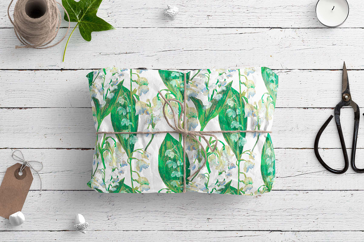 Lily of the Valley Crayons  Seamless, a Pattern Graphic by Lucyinyourheart (Photo 9 of 10)