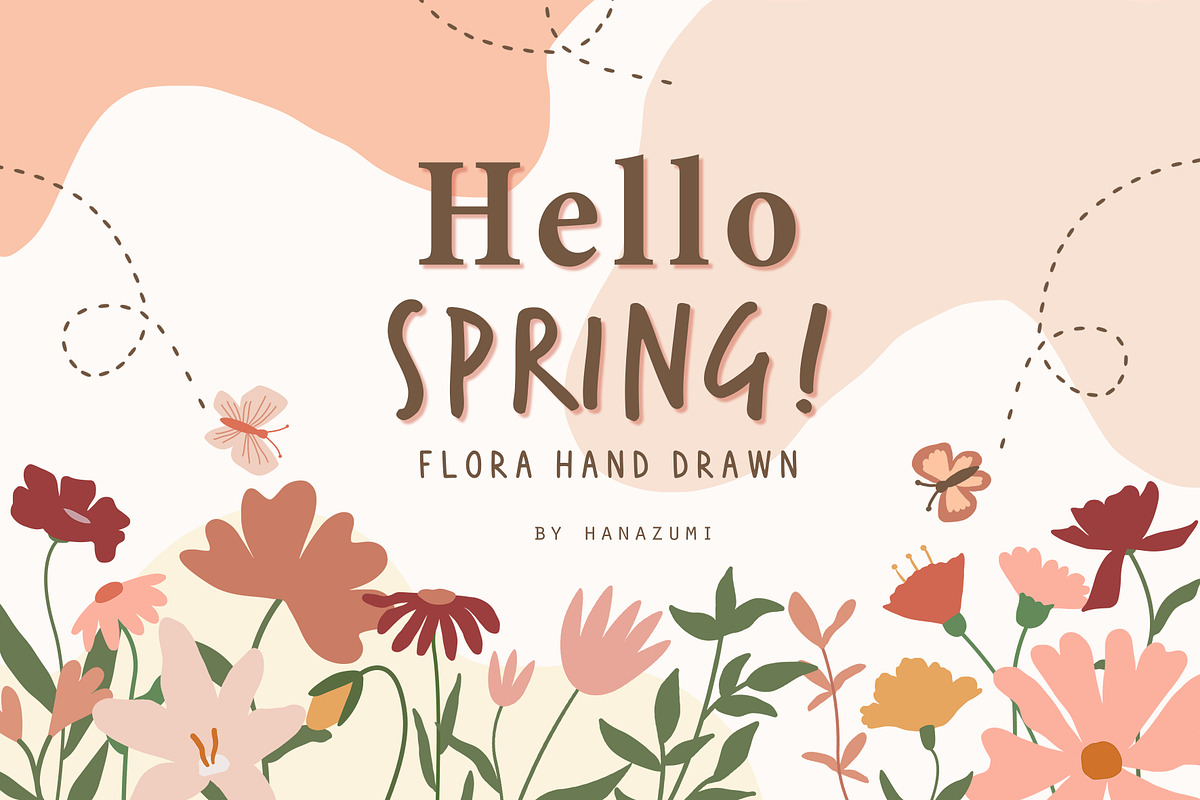 Spring Flowers Hand Drawn, a Decorative Illustration by Hanazumi (Photo 1 of 11)