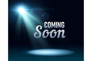 Coming soon stage illuminated with