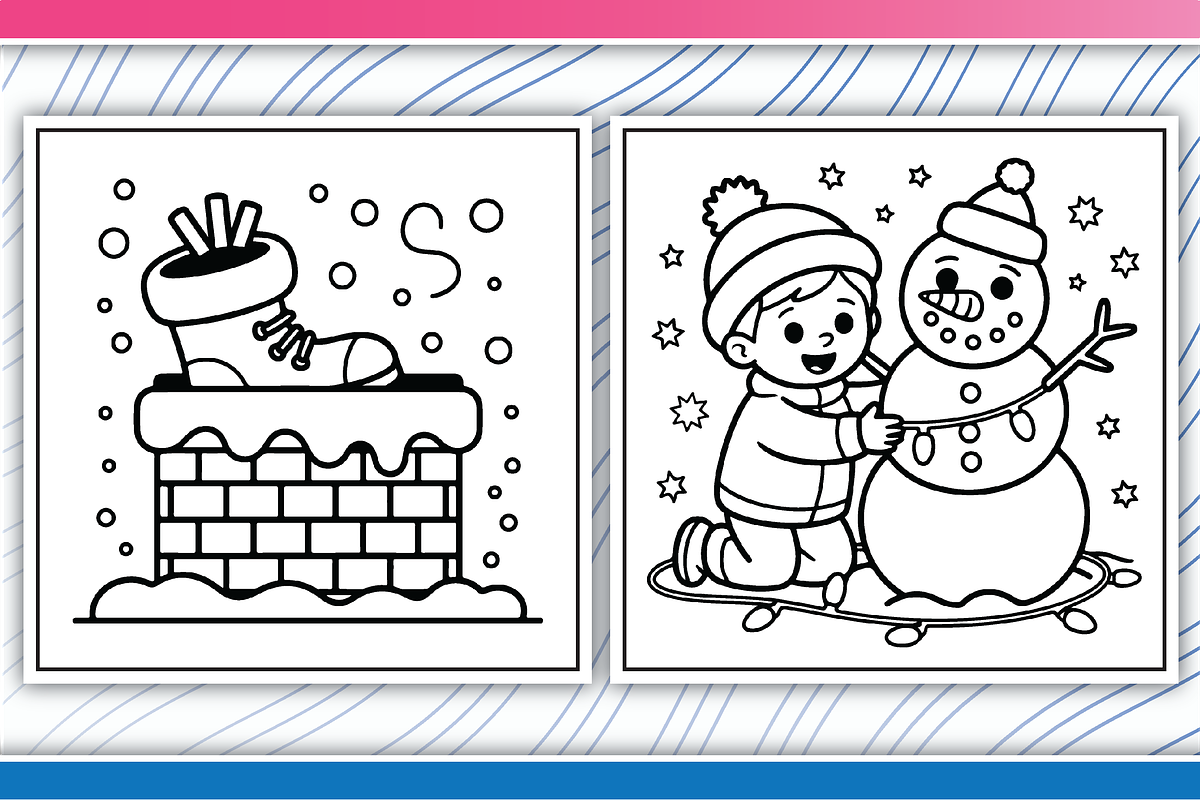 Christmas Coloring Pages Description, an Illustration by LightExpress (Photo 2 of 5)