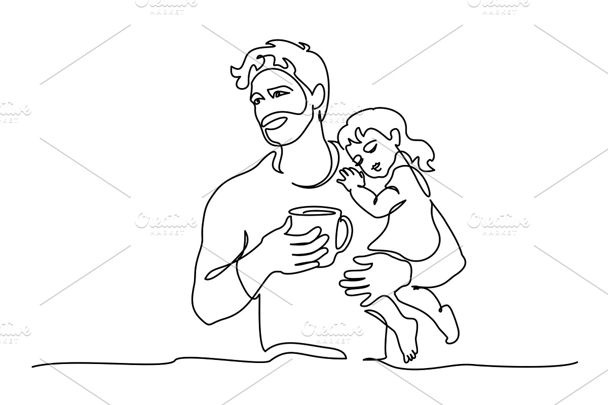 Happy Fathers Day holiday card. Dad, a Person Illustration by Valenty