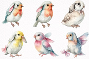Watercolor Spring Birds Clipart, an Illustration by DreamArtGraphic (Thumbnail 3 of 8)