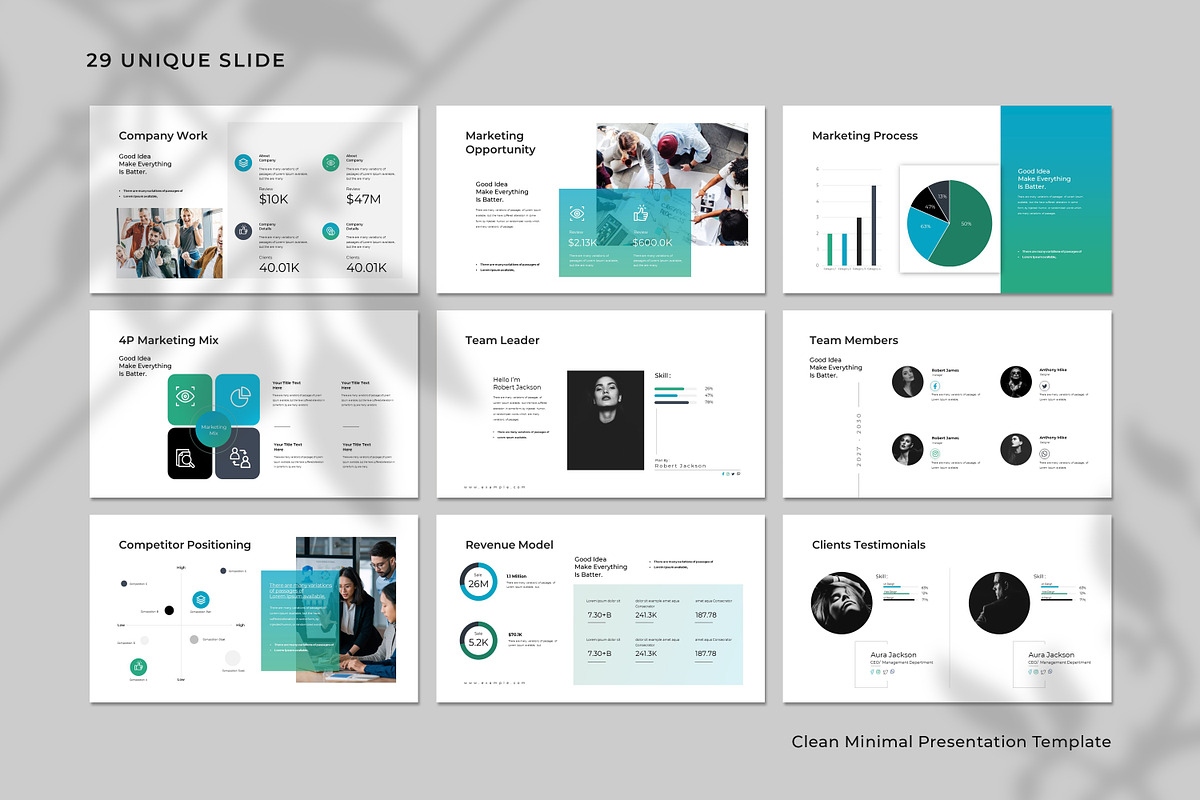 Business Deck White Grey Presentatio preview 7