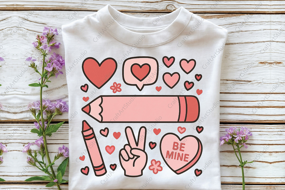 Custom Name Pencil Valentines PNG, an Illustration by CraftArtStudio (Photo 3 of 4)