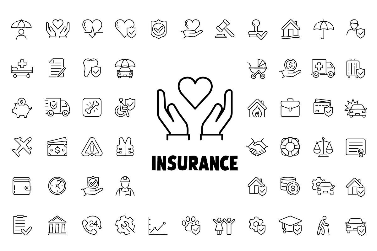 Insurance icon set. Insurance vector, an Icon by Mark Skitsky