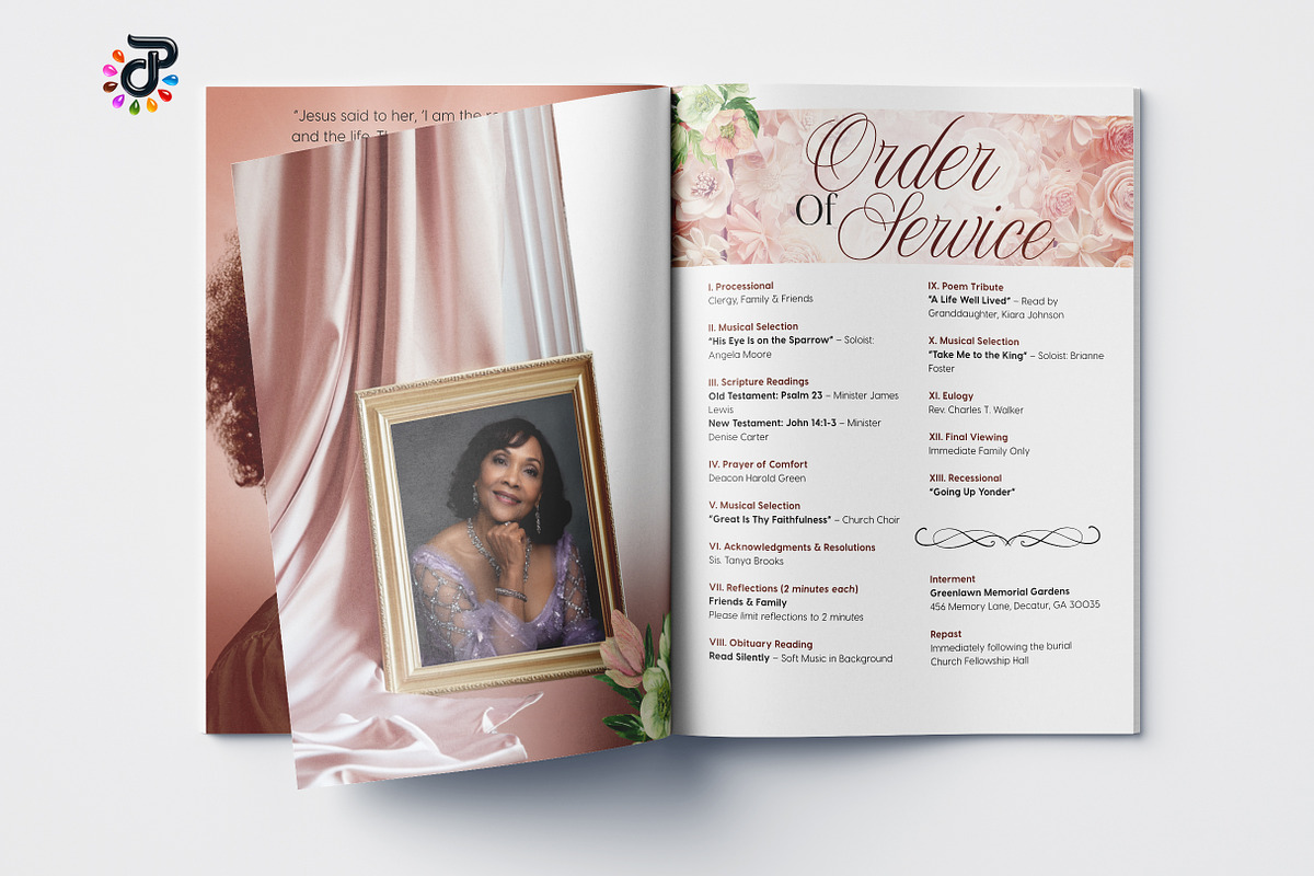 Elegant Canva Obituary Template, a Brochure Template by Protech Design ENT (Photo 7 of 9)