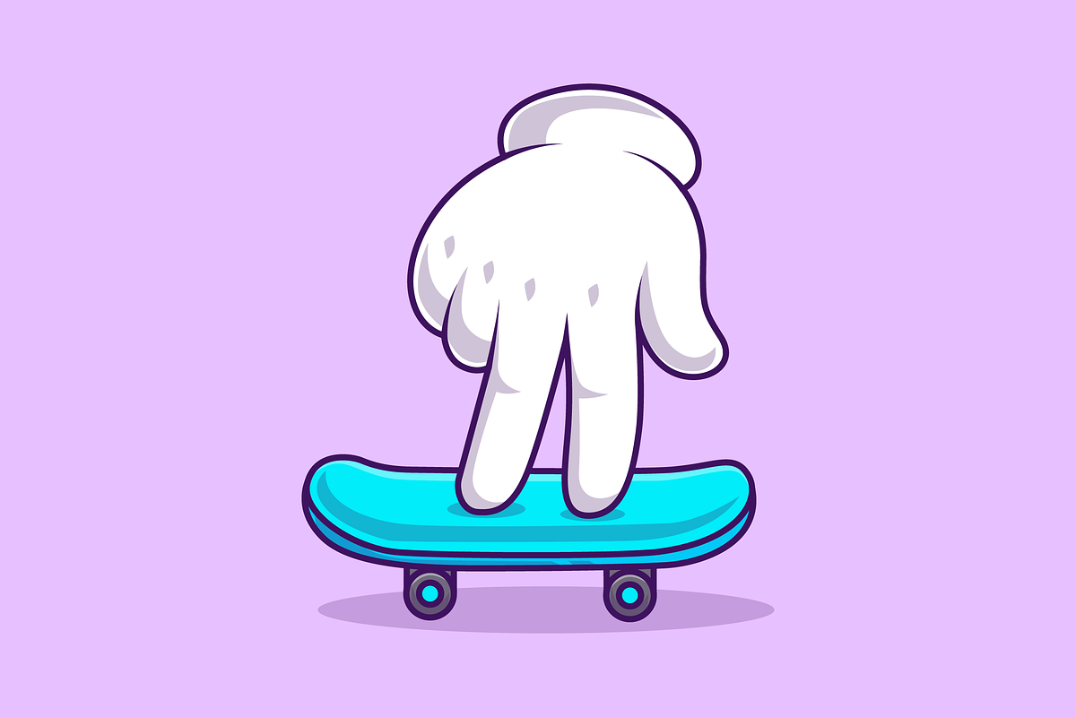 Hand Playing Skateboard Cartoon, a Sport Illustration by Catalyst Labs