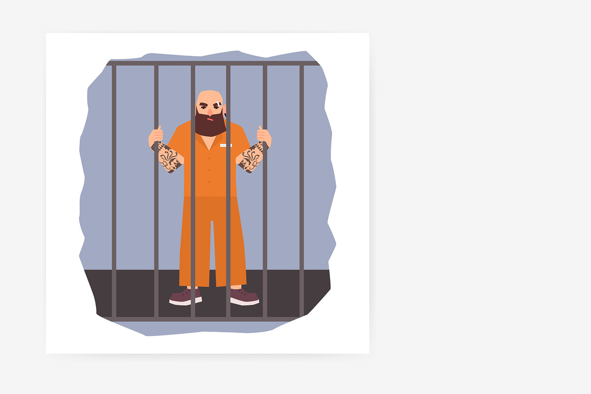 Police station or jail with people, a Person Illustration by Good Studio (Photo 3 of 3)