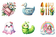 Happy spring clipart, an Illustration by CreationArt (Thumbnail 4 of 7)