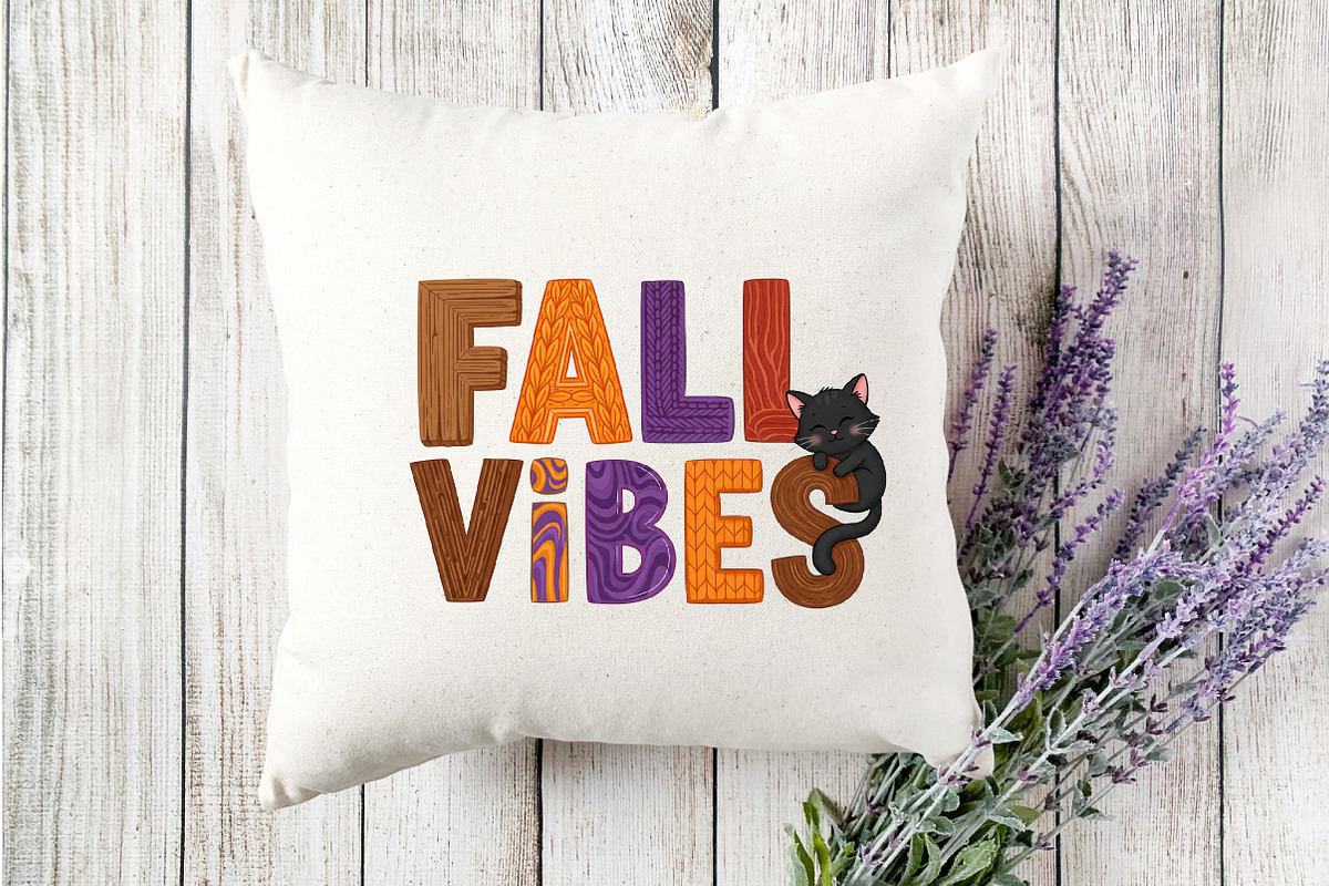 Retro Fall Vibes Cat Hippie Autumn, an Illustration by Designking (Photo 4 of 4)