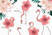 Tropical Flowers & Flamingos ClipArt, an Illustration by Pretty Little Lines (Thumbnail 9 of 15)