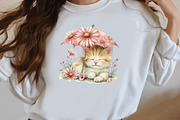 Whimsical Funny Spring Cat Clipart, an Illustration by Designworld (Thumbnail 7 of 8)