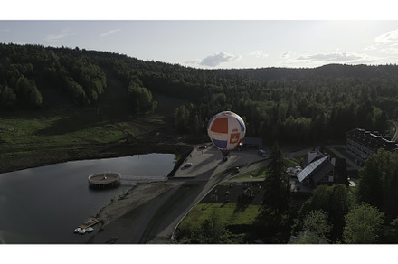 A stunning aerial view featuring a, a Sports & Recreation Photo by Media Whale Stock