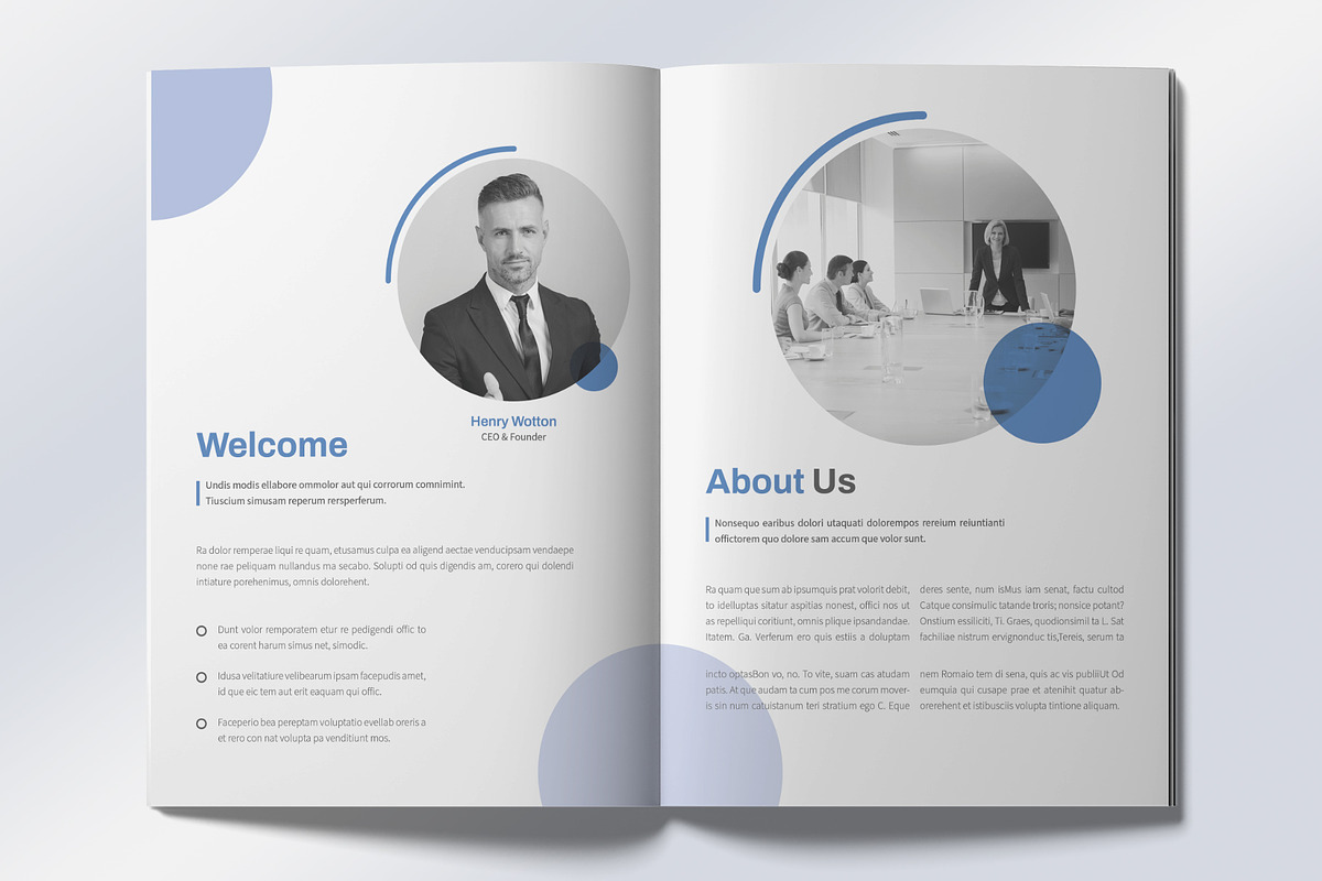 Corporate Brochure Layout with Blue, a Brochure Template by graphypix (Photo 4 of 8)