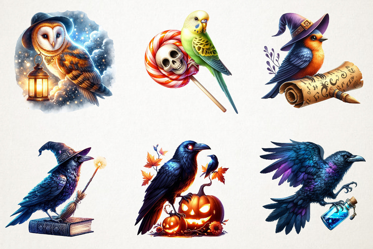 Halloween Birds Clipart, an Illustration by RobertsArt (Photo 6 of 7)
