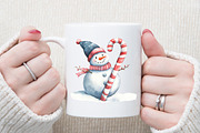 Christmas Snowman Clipart, Christmas, an Illustration by Sublimation Artist (Thumbnail 5 of 6)