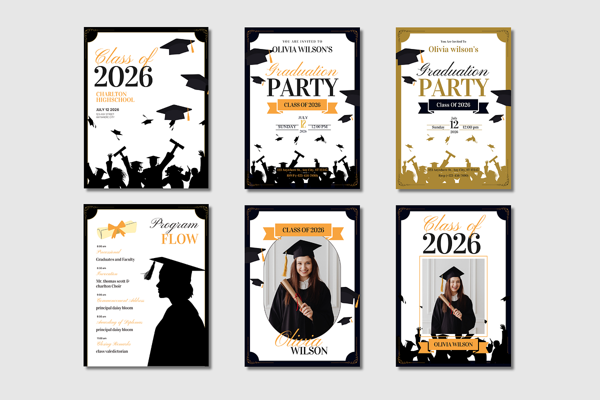 Graduation Templates Bundle, a Stationery Template by Anna Design Studio