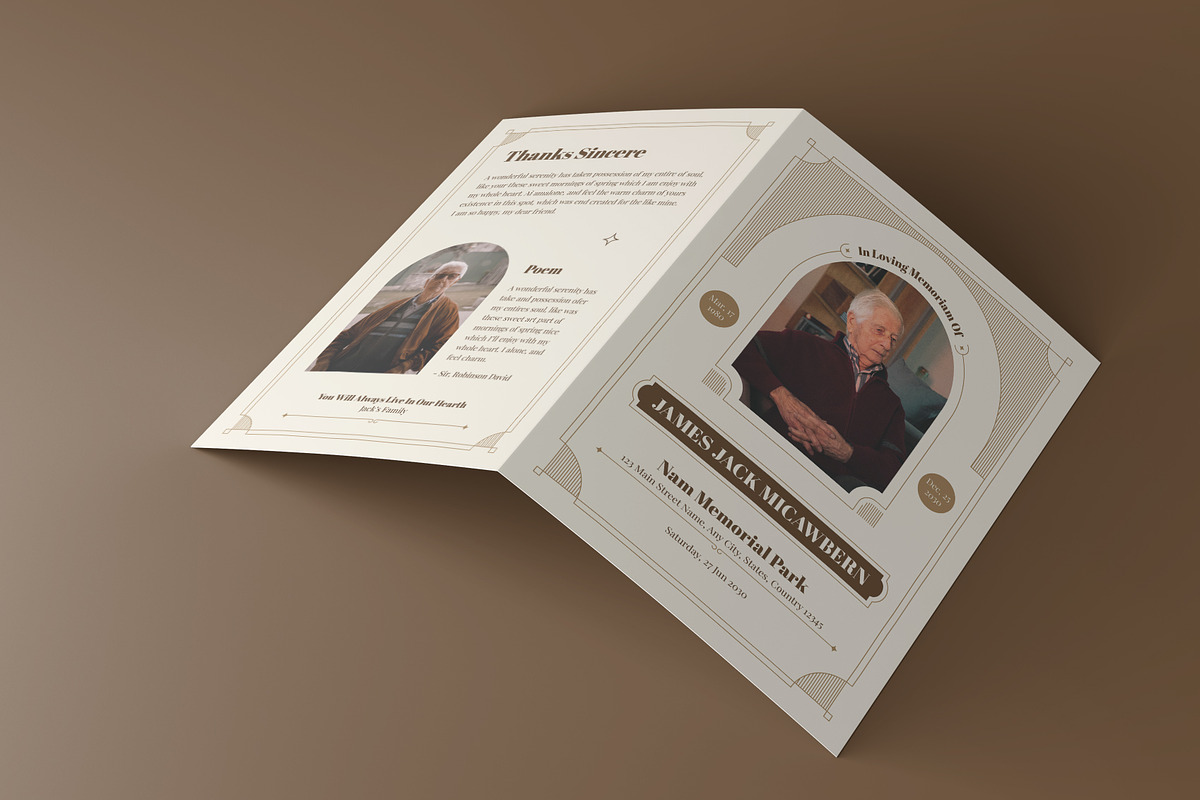 Classic Minimal Funeral Program, a Brochure Template by Neermana (Photo 2 of 4)
