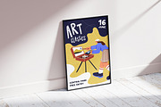 Art classes, promo poster desing set, a Background Graphic by PaperTrident (Thumbnail 3 of 5)