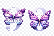 Butterfly Purple Alphabet and Number, a Symbol Font by Bubble Pixel (Thumbnail 9 of 9)