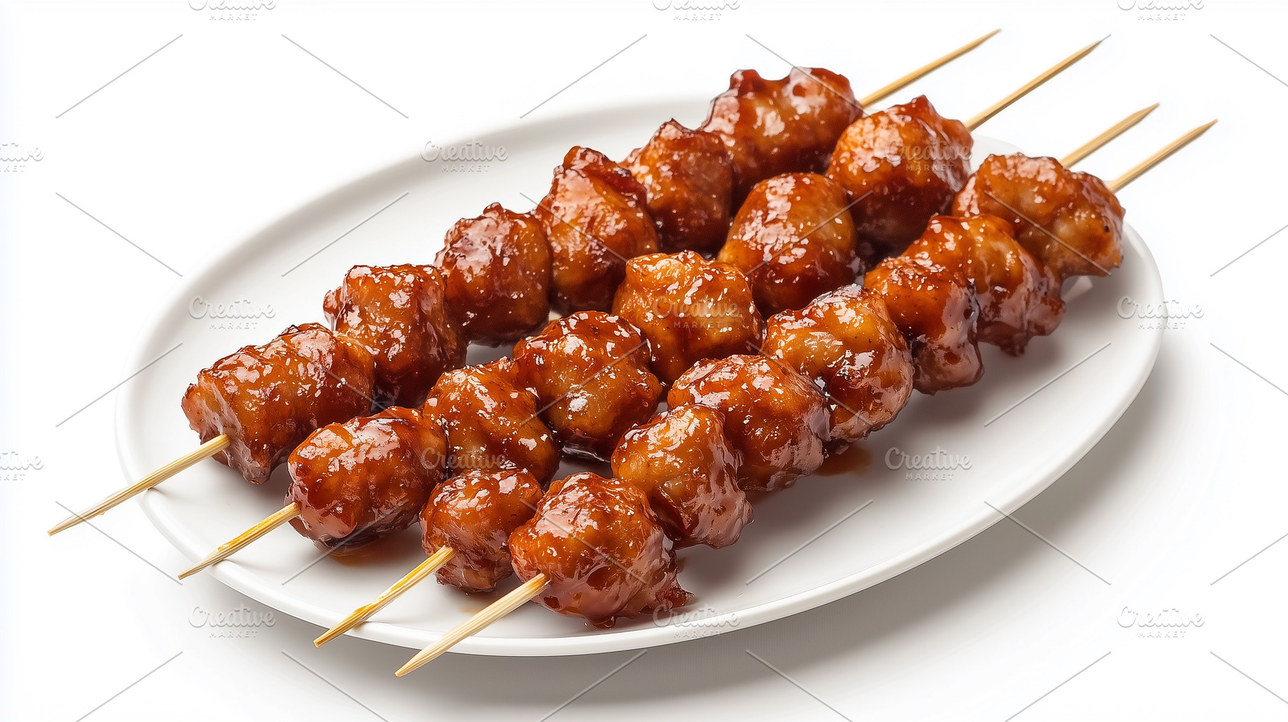 Juicy grilled meatballs glazed with, a Food & Drink Photo by MistyDay