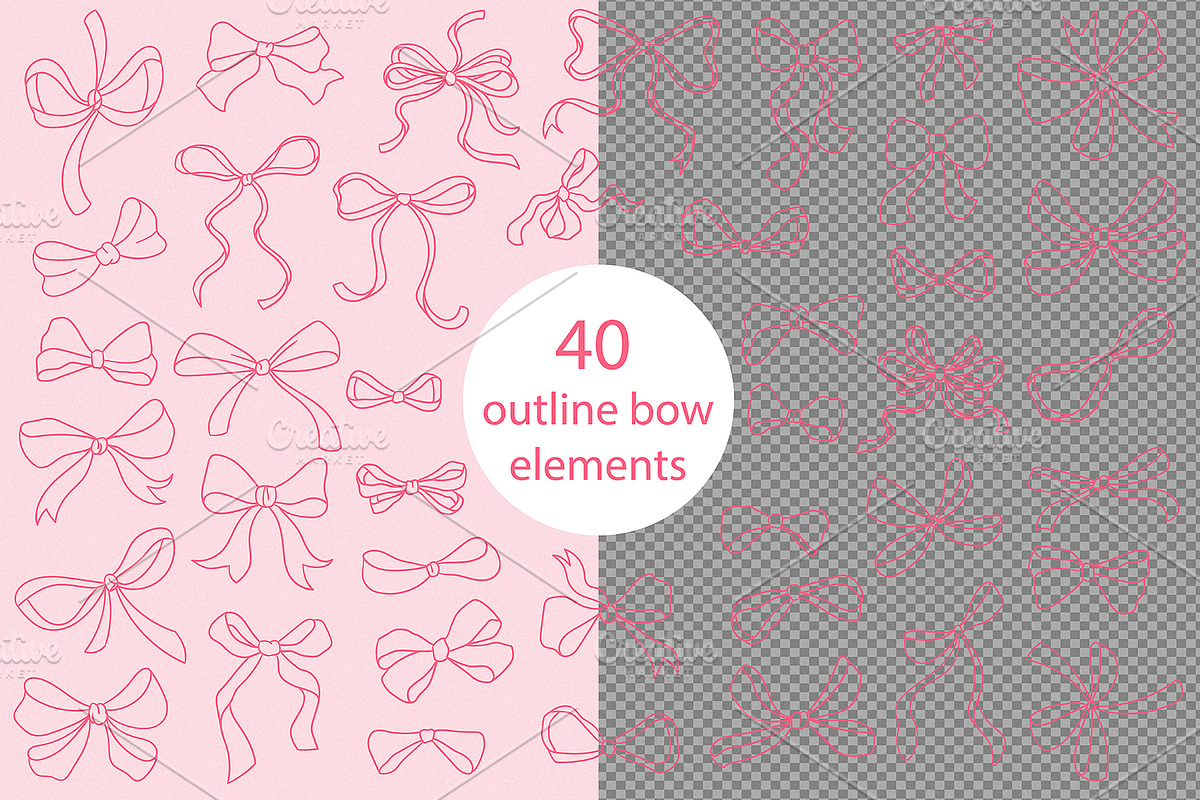 Bows & Frames Hand Drawn Collection, an Object Graphic by Kokoshka (Photo 4 of 13)