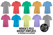 Women's Polo Shirt Mockup Templates, a Shirt Mockup by TheVectorLab (Thumbnail 3 of 3)
