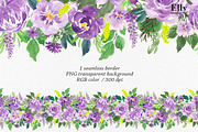 Purple Watercolor Flowers Clip Art, an Illustration by Elly Studio (Thumbnail 3 of 7)
