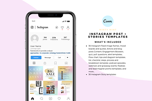 Minty Mint, Instagram Template Canva