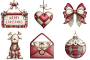 Christmas Plaid Clipart, an Illustration by DreamArtGraphic (Thumbnail 3 of 4)