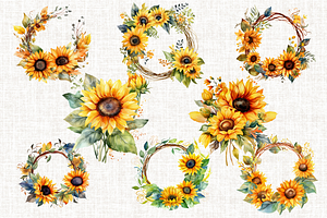 Sunflowers Bouquet Illustrations