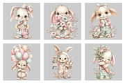 Watercolor Easter Bunny Clipart, an Illustration by Black Bird Studio (Thumbnail 5 of 5)