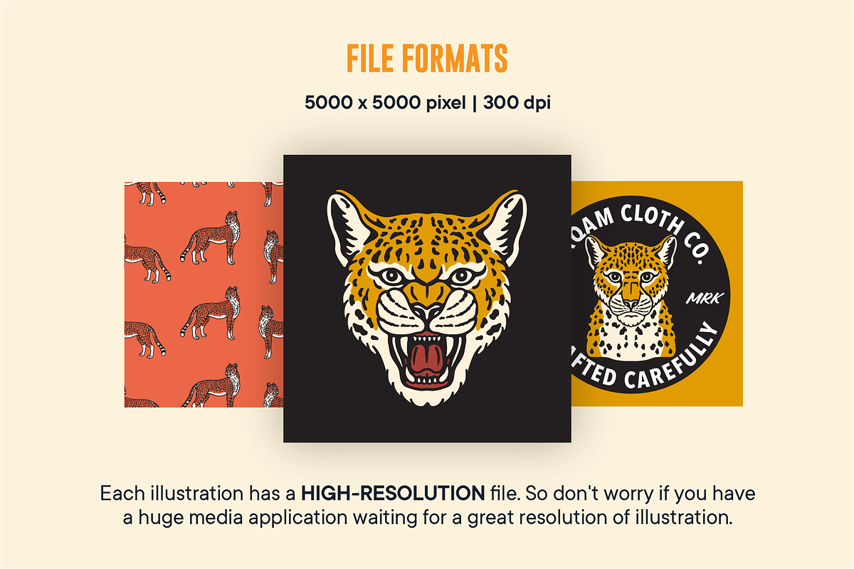 Vintage Cheetah Illustrations, an Animal Illustration by ARQAM Studio (Photo 3 of 9)