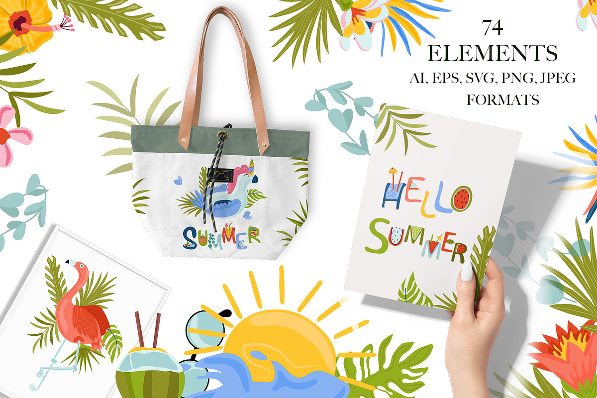 Summer time, Tropical clipart, a Decorative Illustration by Usis (Photo 7 of 13)