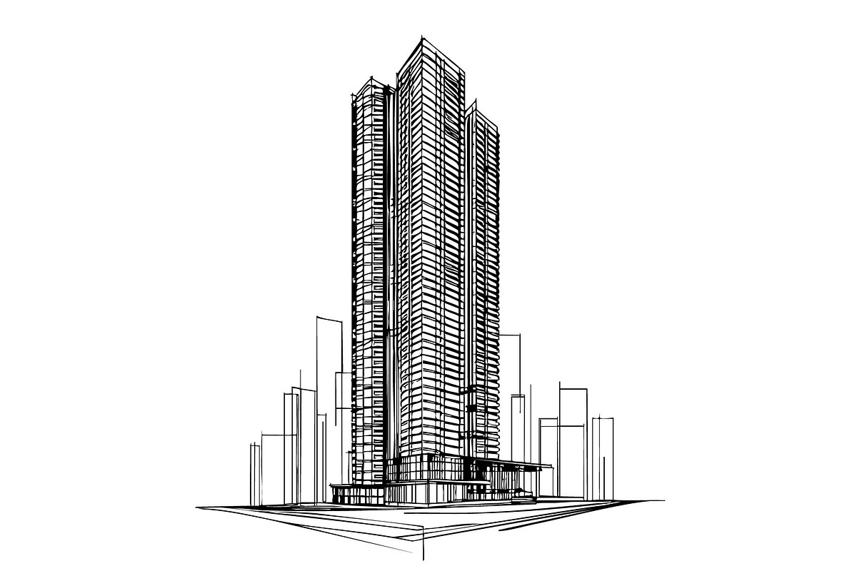High-rise building sketch, an Illustration by Sketching (Photo 1 of 3)