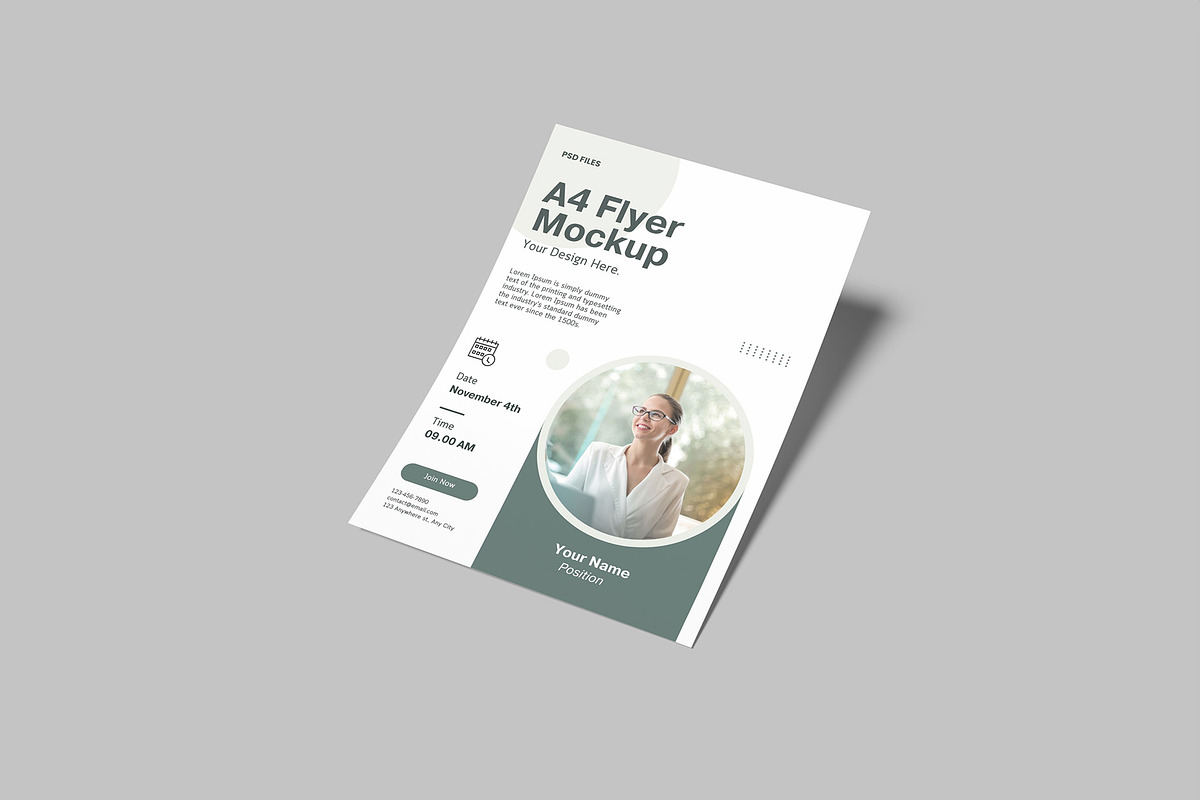 A4 / A5 Flyer Mockup, an Advertising Mockup by Graphiculon