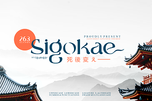 Sigokae Sans Serif Japanese Themed, a Sans Serif Font by Glyphstyle