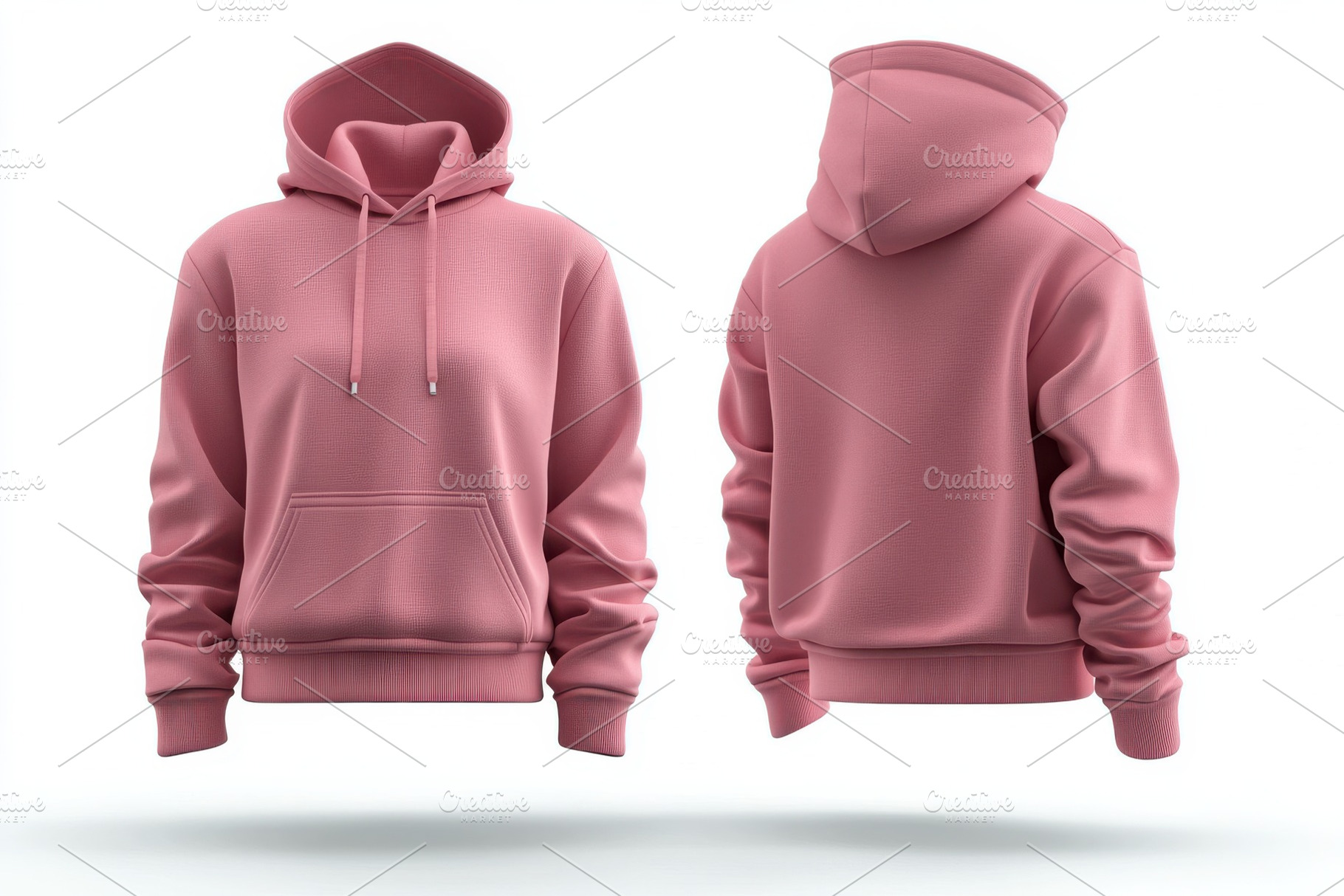 Pink Hoodie Front and Back View Casu, a Beauty & Fashion Photo by Pixeness Studio