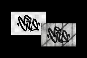 Messy Graffiti Logo Mockup