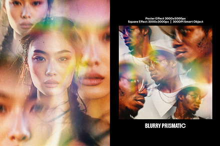 Blurry Prismatic Square,Poster Effec, a Layer Style Add-On by dokudokunomi