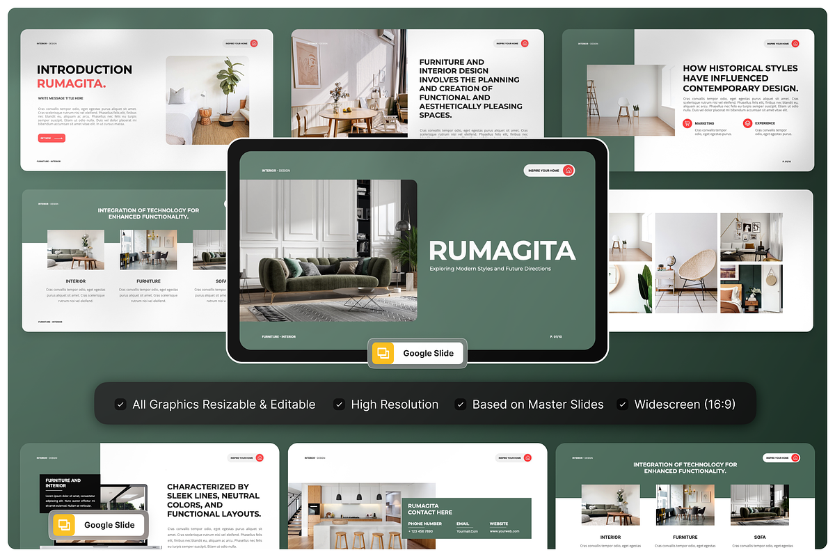 Furniture & Interior Google Slide, a Presentation Template by Annora Studio (Photo 1 of 5)